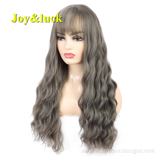 22 inch Long Blonde Wig Water Wave Synthetic Wigs For Women Cosplay Or Daily Use Hair Natural Finger Wave Hair Wigs